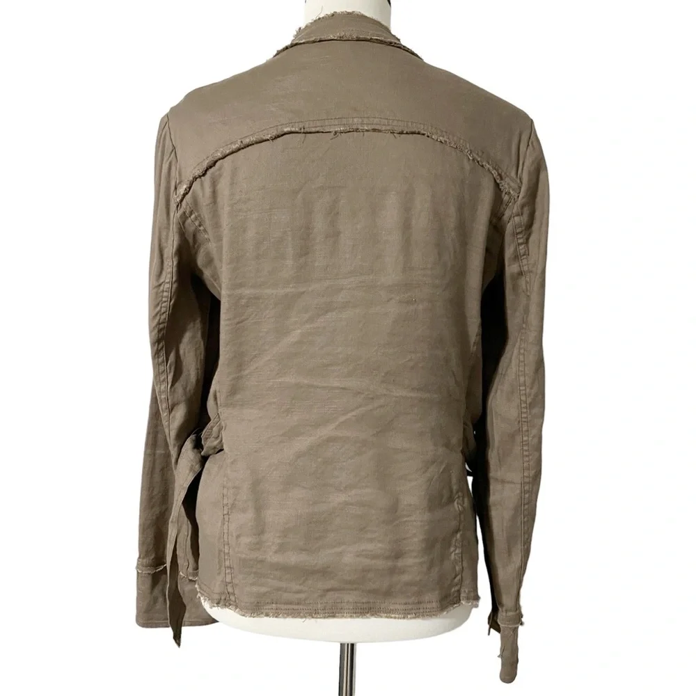 Free‎ People Raw Hem Femme Linen Waterfall Jacket